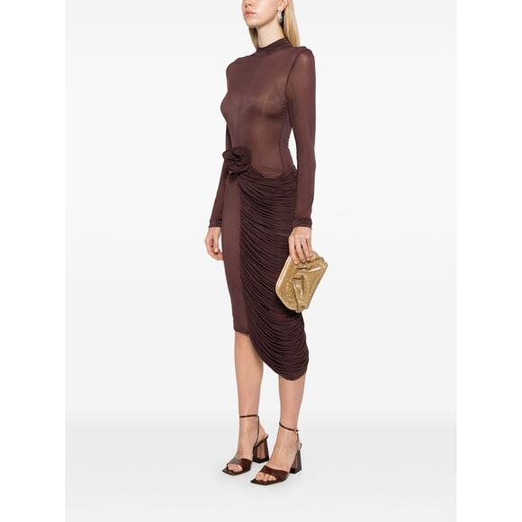 Themoire Gea Clutch Bag Gold Metallic Vegan Laminated Detachable Crossbody - Picture 2 of 16